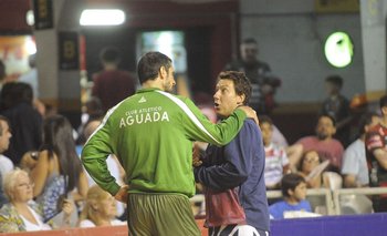 García Morales y Fernando Martínez, previo a un Aguada-Goes
