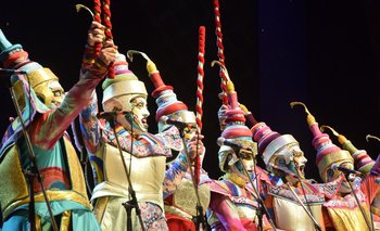 Curtidores de Hongos en su participación por la primera rueda del Carnaval 2022.