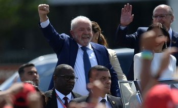 Lula en su llegada al Parlamento