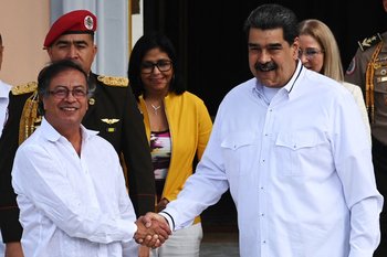 Gustavo Petro, presidente de Colombia, y Nicolás Maduro, presidente de Venezuela. 