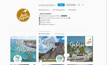 Página de Instagram de la agencia Ando Viajando