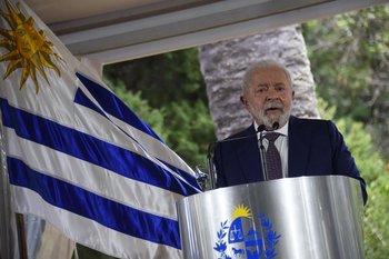 Luiz Inácio Lula da Silva, presidente de Brasil, en su visita a Uruguay