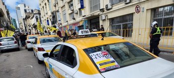 Los taxistas se movilizaron frente al Ministerio de Trabajo
