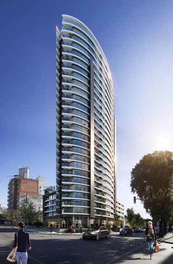La torre, diseñada por el estudio Gómez Platero, tendrá 275 apartamentos. 