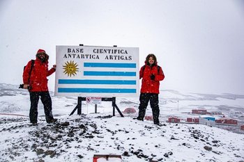 Los hermanos Bianchi en la Base Científica Antártica Artigas