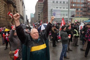 Manifestación de camioneros en Canadá