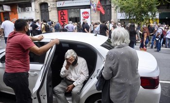 Mujica durante el velorio que se desarrolló en la sede del MPP