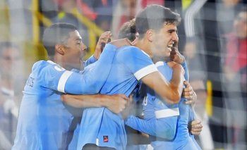 El festejo de Uruguay contra Colombia