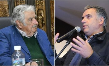 El expresidente de la República, José Mujica, y el intendente de Canelones, Yamandú Orsi