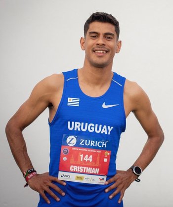 Cristhian Zamora en la Maratón de Sevilla