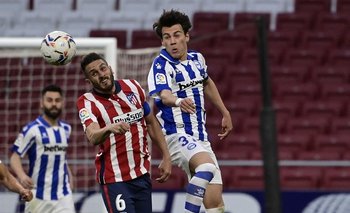 Facundo Pellistri durante el duelo contra Atlético de Madrid