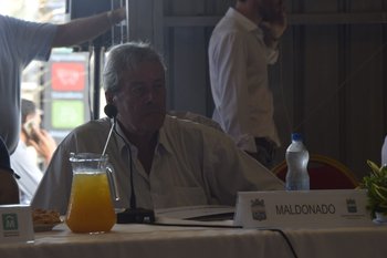 Enrique Antía, intendente de Maldonado en la Expoactiva Nacional.