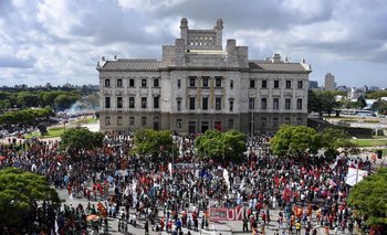La manifestación de este jueves frente al Palacio Legislativo