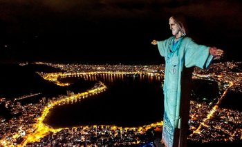 Vista aérea de la estatua del Cristo Redentor 