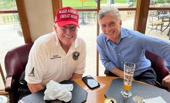 Los expresidentes Donald Trump y Mauricio Macri comparten un almuerzo en Miami, EEUU