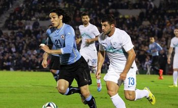 Cavani durante el partido Uruguay vs Eslovenia en 2014