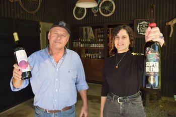 Father and daughter, third and fourth generation of the host family at Bodega Casa Grande.