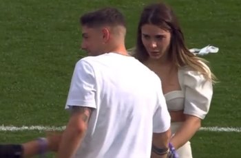 El llanto de Mina Bonino junto a Federico Valverde luego de un nuevo título ganado por el uruguayo con Real Madrid