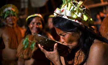 Una mujer indígena del pueblo Yagua , en Santa Sofía, departamento colombiano de Amazonas