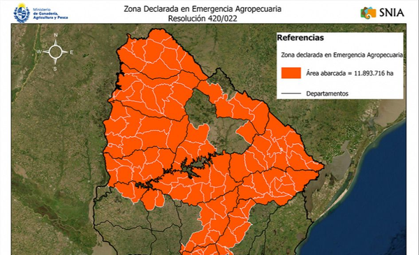 Nueva declaración de emergencia agropecuaria considera áreas de 14 departamentos