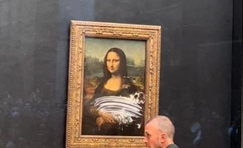 La pintura de Da Vinci luego del ataque pastelero