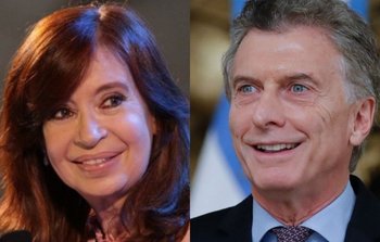 La vicepresidenta Cristina Fernández de Kirchner y el expresidente argentino Mauricio Macri. Archivo