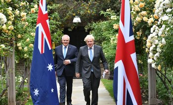 Primer ministro de Australia, Scott Morrison y primer ministro de Reino Unido, Boris Johnson 