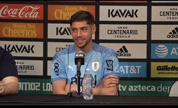 Fede Valverde durante la conferencia de prensa