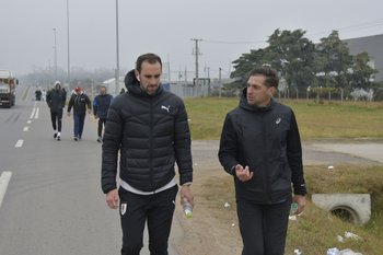 Diego Godín y Diego Alonso
