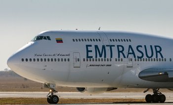El avión perteneciente a la aerolínea venezolana Emtrasur, sigue retenido en Buenos Aires