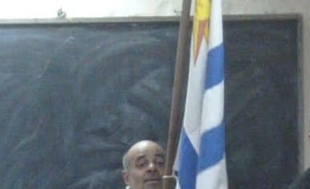 Chacho Correa al jurar la bandera