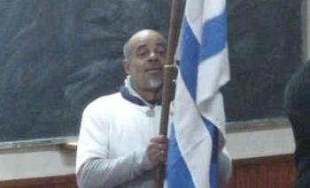 Chacho Correa al jurar la bandera