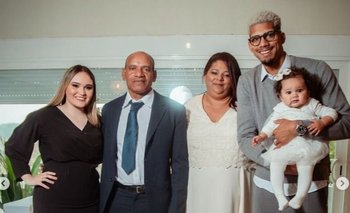 Ronald Araujo en el casamiento de sus padre en Rivera
