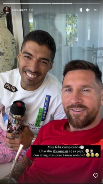 Luis Suárez y Lionel Messi de vacacionesy en el cumple del argentino