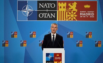 El secretario general de la OTAN, Jens Stoltenberg, en la cumbre de Madrid, este jueves 30