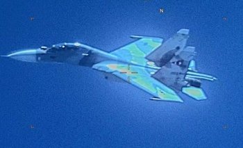 Esta imagen divulgada por el Comando Sur de Estados Unidos muestra el Sukhoi SU-30 de Venezuela.