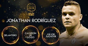 Jonathan Rodríguez fue la figura destacada de la entrega de los premios Balón de Oro en México
