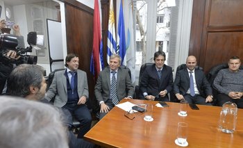 Alonso, Bauzá, Ferrari, Lorente y Álvarez en la reunión del lunes