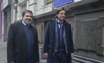 Gastón Tealdi e Ignacio Alonso, vicepresidente y presidente de la AUF hasta marzo