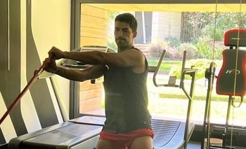 Luis Suárez entrenando en Madrid