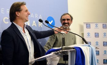 Nicolás Martínez con Lacalle Pou en la campaña