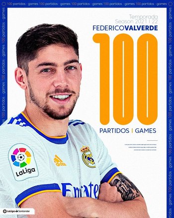 LaLiga saludó a Federico Valverde por sus 100 partidos