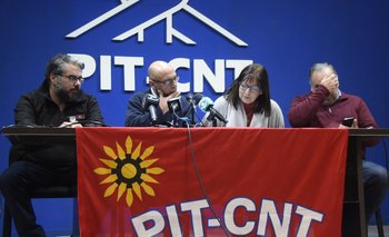 Conferencia de prensa del PIT-CNT. (Archivo)
