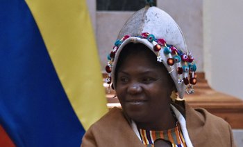 La vicepresidenta electa de Colombia, Francia Márquez, con un gorro típico de Bolivia