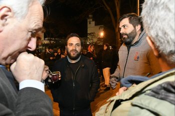 Gonzalo Civila durante las manifestaciones contra la reforma educativa