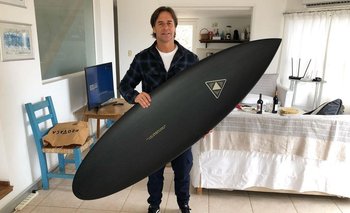 Lacalle Pou se mostró con su nueva tabla de surf