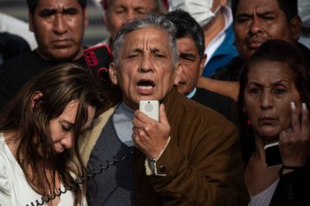 Antauro Humala luego de su liberación de la prisión de Piedras Gordas II en Ancón, Perú, el 20 de agosto de 2022