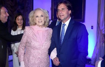 Mirtha Legrand junto al presidente, Luis Lacalle Pou