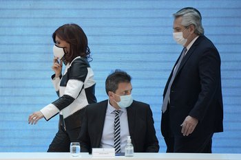 Cristina Fernández, Sergio Massa y Alberto Fernández