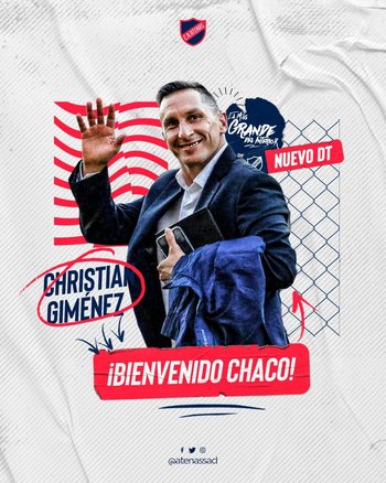 Christian “Chaco” Giménez, el nuevo DT de Atenas de San Carlos